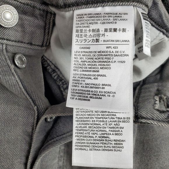 Levi's Women's Gray Ribcage Straight Ankle Button Fly Jeans Sz 24 W - Picture 4 of 6